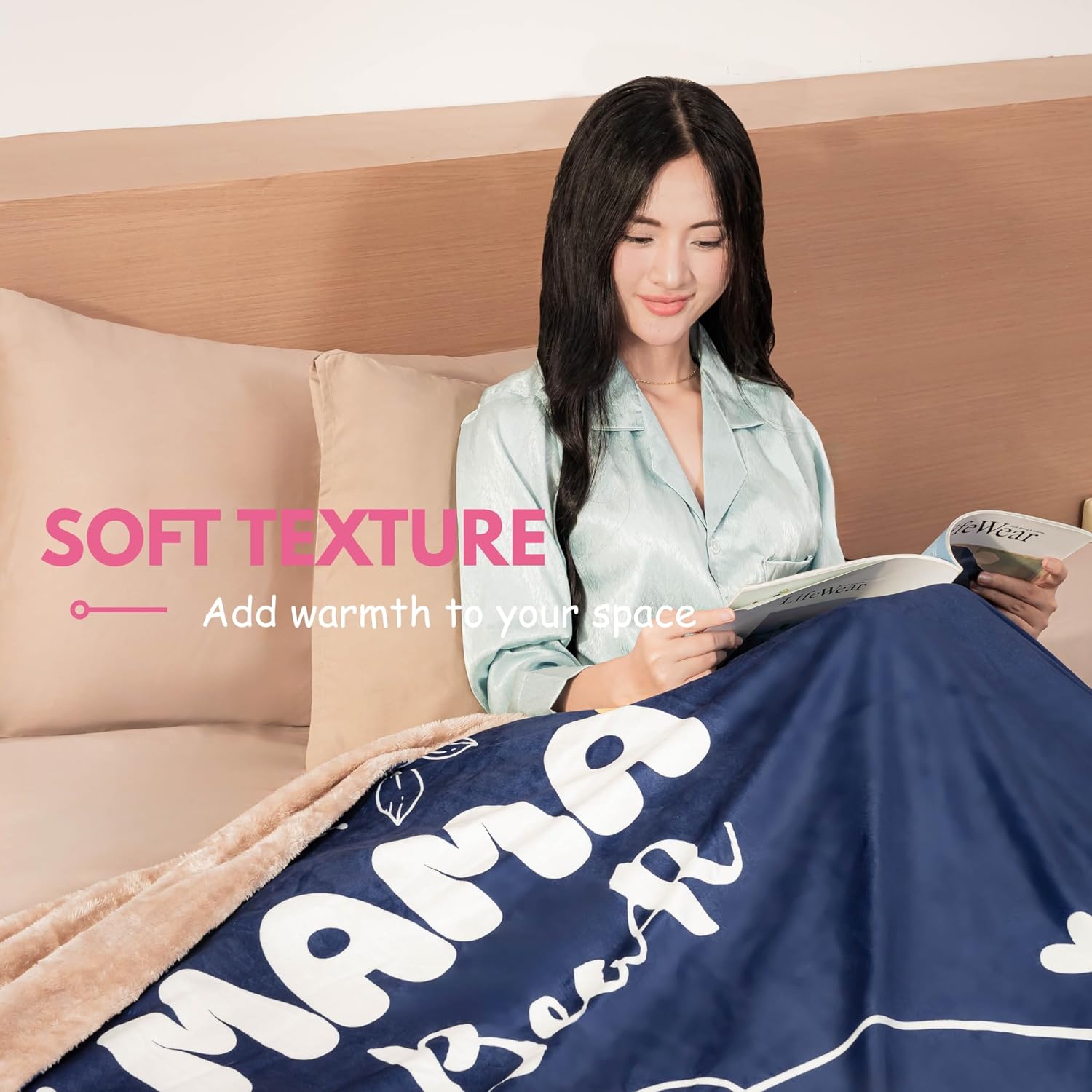 OINA Fluffy Warm 470 GSM Arctic Velvet Blanket – Cozy for Mom from Daughter or Son, Soft & Plush Throw for Relaxation and Comfort (Throw (50x60”), Mama Bear) - Image 4
