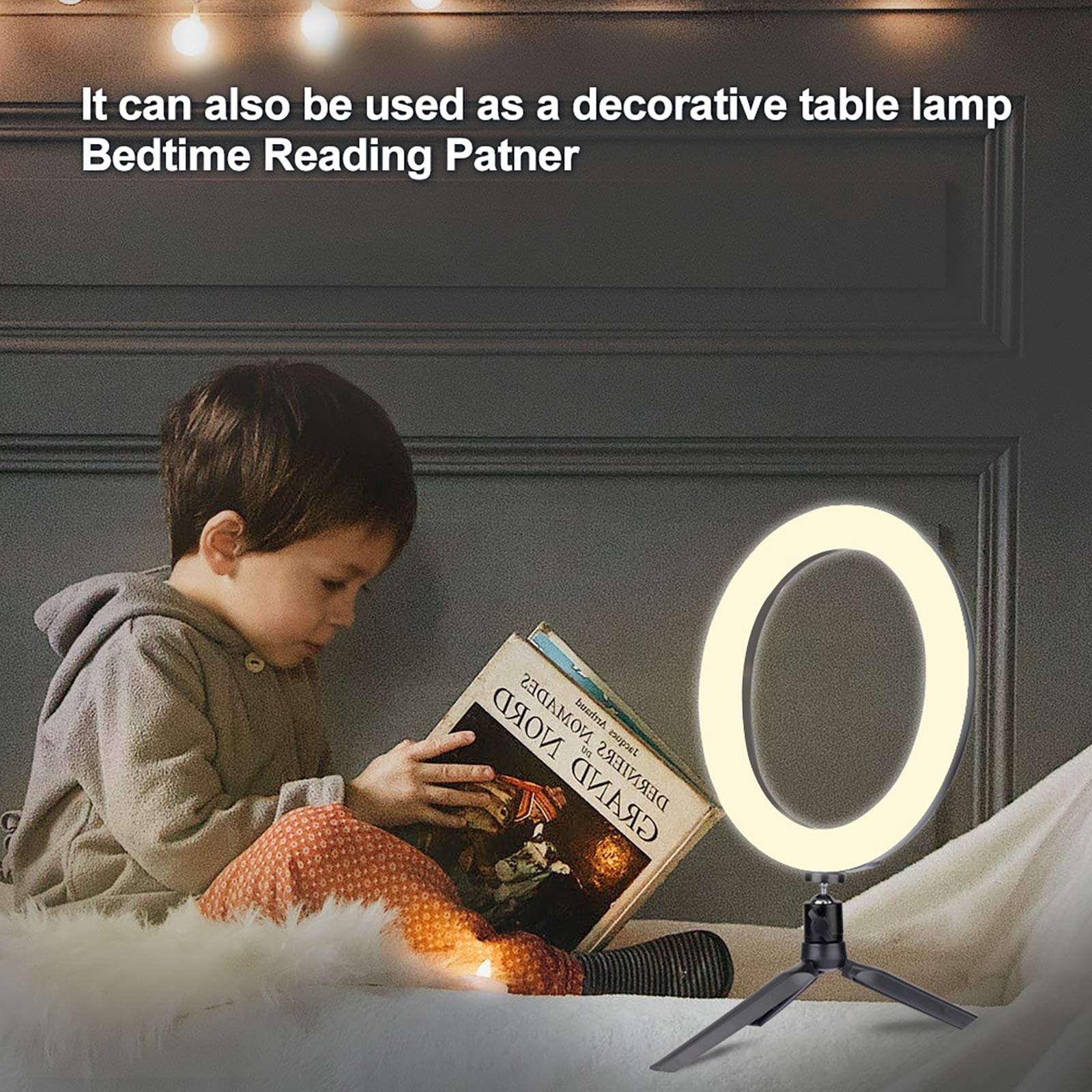Luce ad Anello, Luce ad Anello a LED da 10 Pollici con 10 Colori RGB dimmerabili e 10 Livelli di luminosità, con Supporto per treppiede per Trucco Live Streaming Video Photography