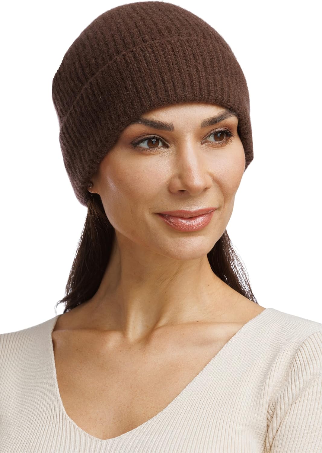 Fishers Finery Women's 100% Cashmere Cuffed Beanie