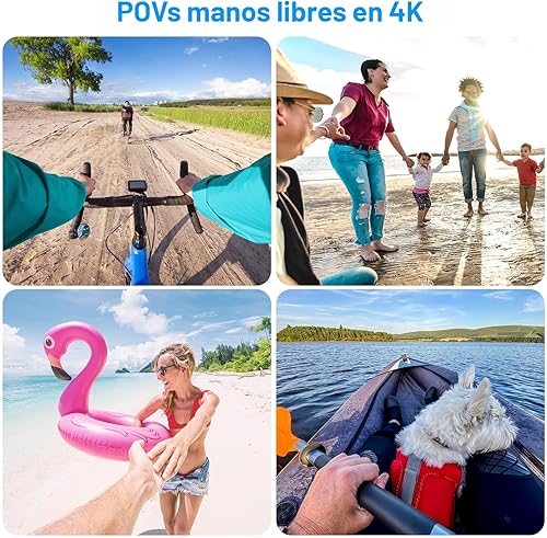 Miniatura 5 de Cámara de acción i3 4K de tamaño pequeño, se monta en cualquier lugar, cámara corporal pequeña con clip de resorte, vlogging portátil, grabación POV