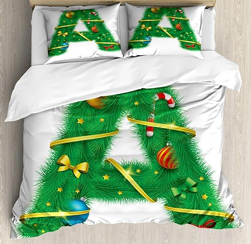 Miniatura 11 de Ambesonne Synthwave Duvet Cover Set, Abstract Halftone Inspired Dos with Colorful Retro Zigzags Graphic, Decorative 3 Piece Bedding Set with 2