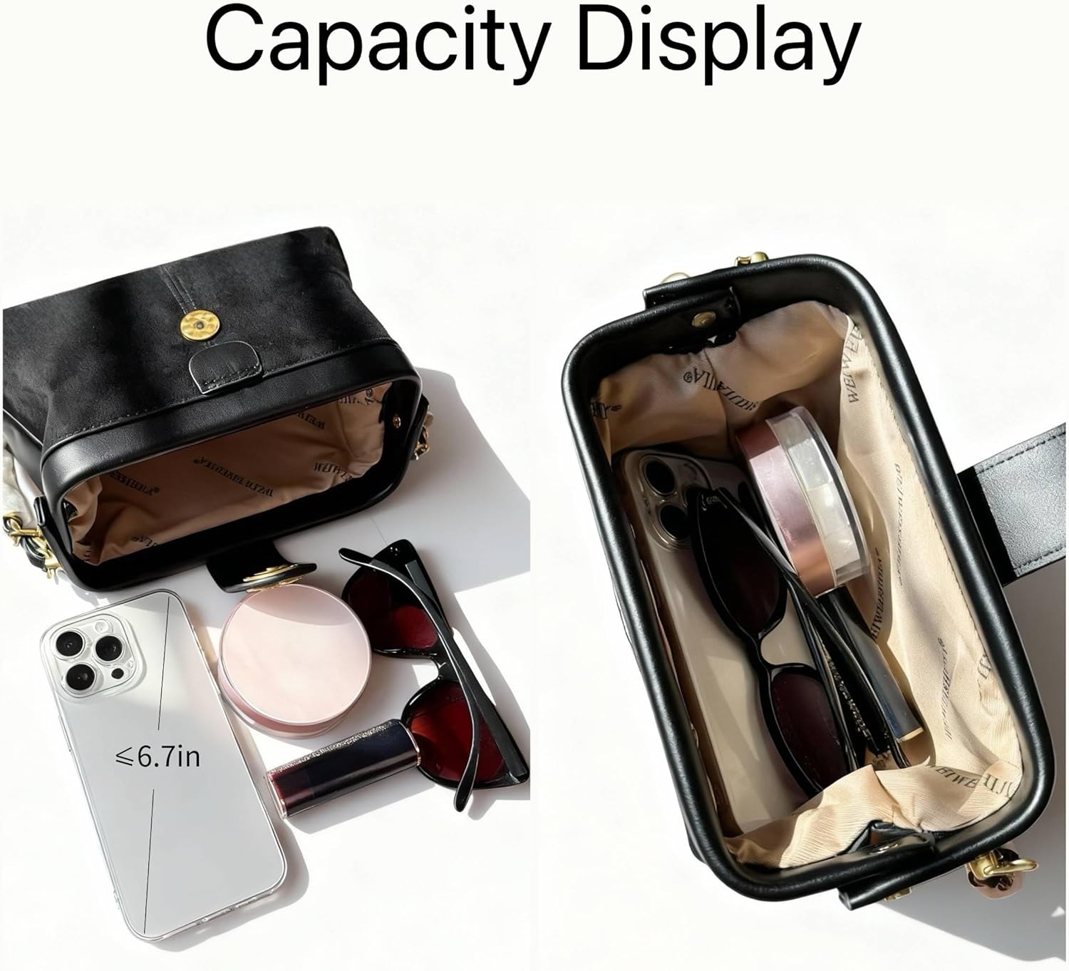 Women's Shoulder Bag with Gold Chain Strap Fetro Crossbody Small Square Bag Autumn and Winter All Fashion - Image 7