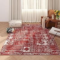 Vista 15 de Rugcomf Alfombra de pasillo de 2' 6'' x 8', lavable, estilo boho, suave, alfombra de área con patrón abstracto, antideslizante, de imitación