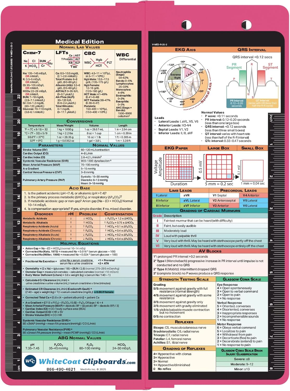 Whitecoat Clipboard® Vertical - Pink Medical Edition