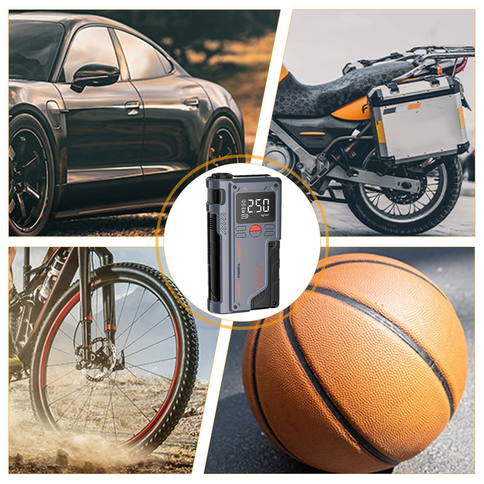 Démarreur D'air Portable Pour Voiture Diabétique, Pompe à Air 4 En 1, Banque D'alimentation, éclairage, Compresseur D'air, Démarreurs De Batterie De Voitures, Démarrage, Gonfleur Automatique