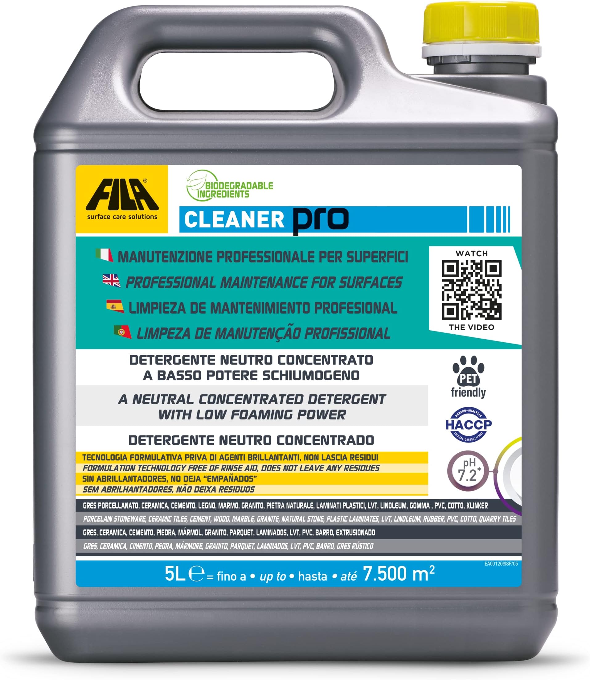 FILA Surface Care Solutions Concentrated Neutral Cleaner, 5L