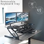 VIVO 36 inch Height Adjustable Stand Up Desk Converter, V Series, Quick Sit to Stand Tabletop Dual Monitor Riser Workstation, Black, DESK-V000V | Height Adjustable, Stand Up Desk Riser, Wide Keyboard Tray, Dual Monitor and Laptop Workstation, Black F