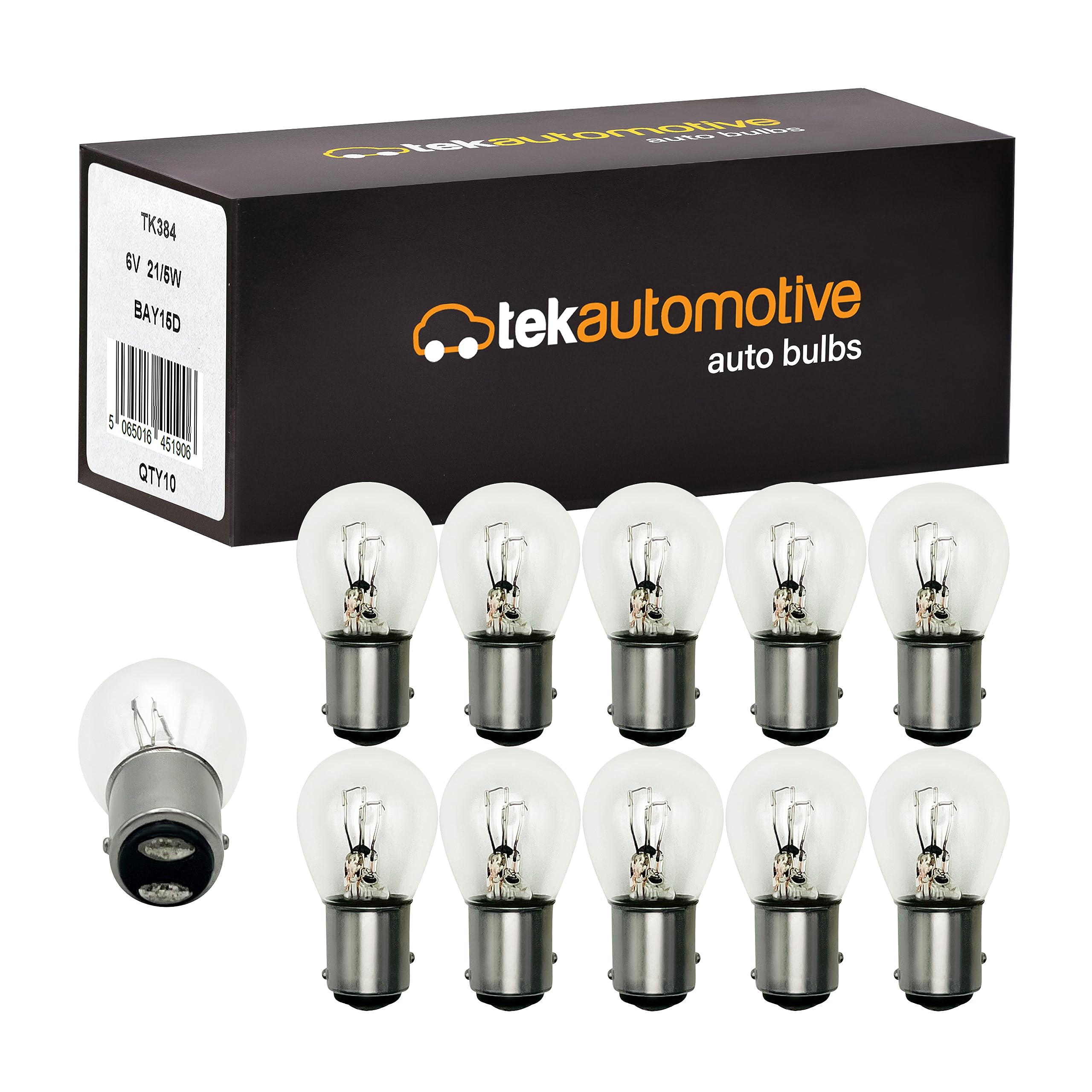 384 P21/5W Brake Tail Motorcycle Motorbike Headlamp Light Bulbs 6V 21/5W BAY15D - Box of 10