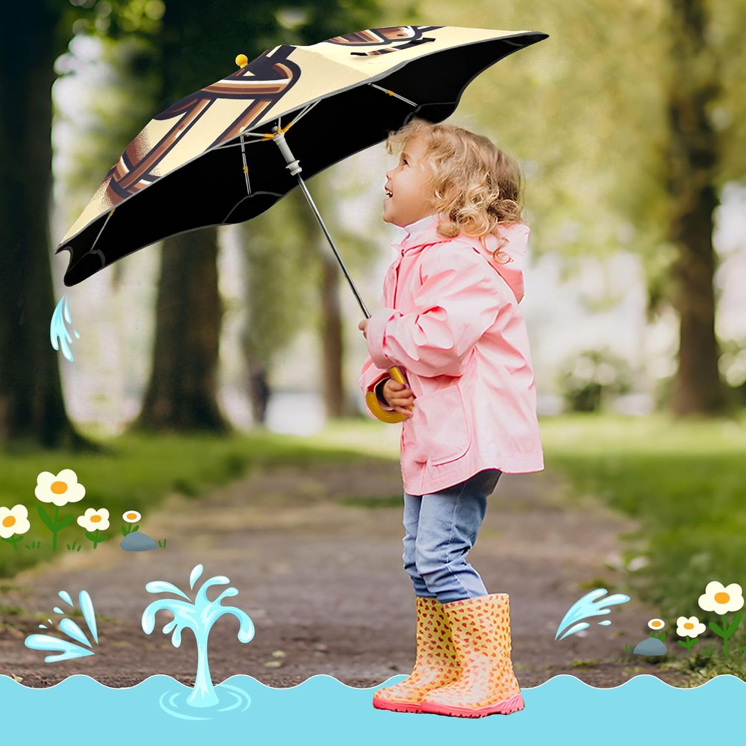 ALAZA American Football Helmet Kids Umbrella for Girls Boys Toddler Children Rain & Sun Umbrella