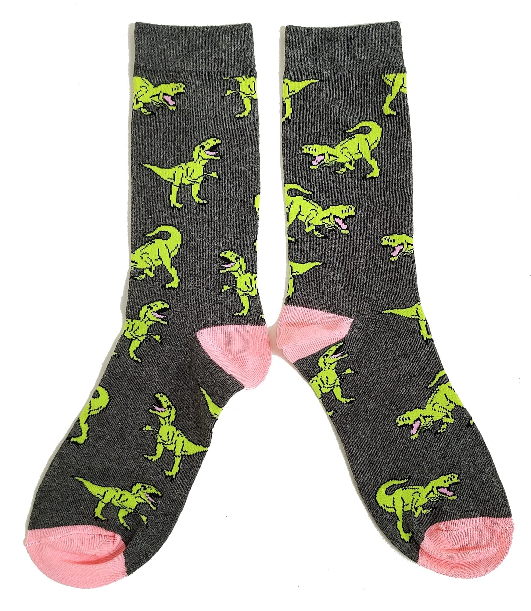 Sock Shack Men's Grey Velociraptor Dinosaurs Roaring Socks 6-10 Uk / 39-44 Eur / 7-11 Us