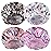 4 PCS Shower Caps for Women, Printing Bath Caps, Double Layers Shower Cap Reusable Waterproof, Bathing Shower Caps, Environmental Protection Hair Bath Hat - Flower C