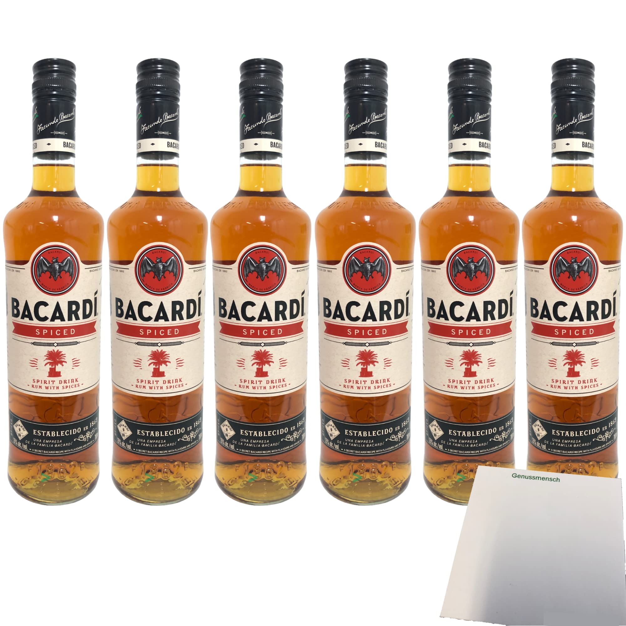 Bacardi Spiced 35% 6er Pack (6x700ml Flasche) + usy Block