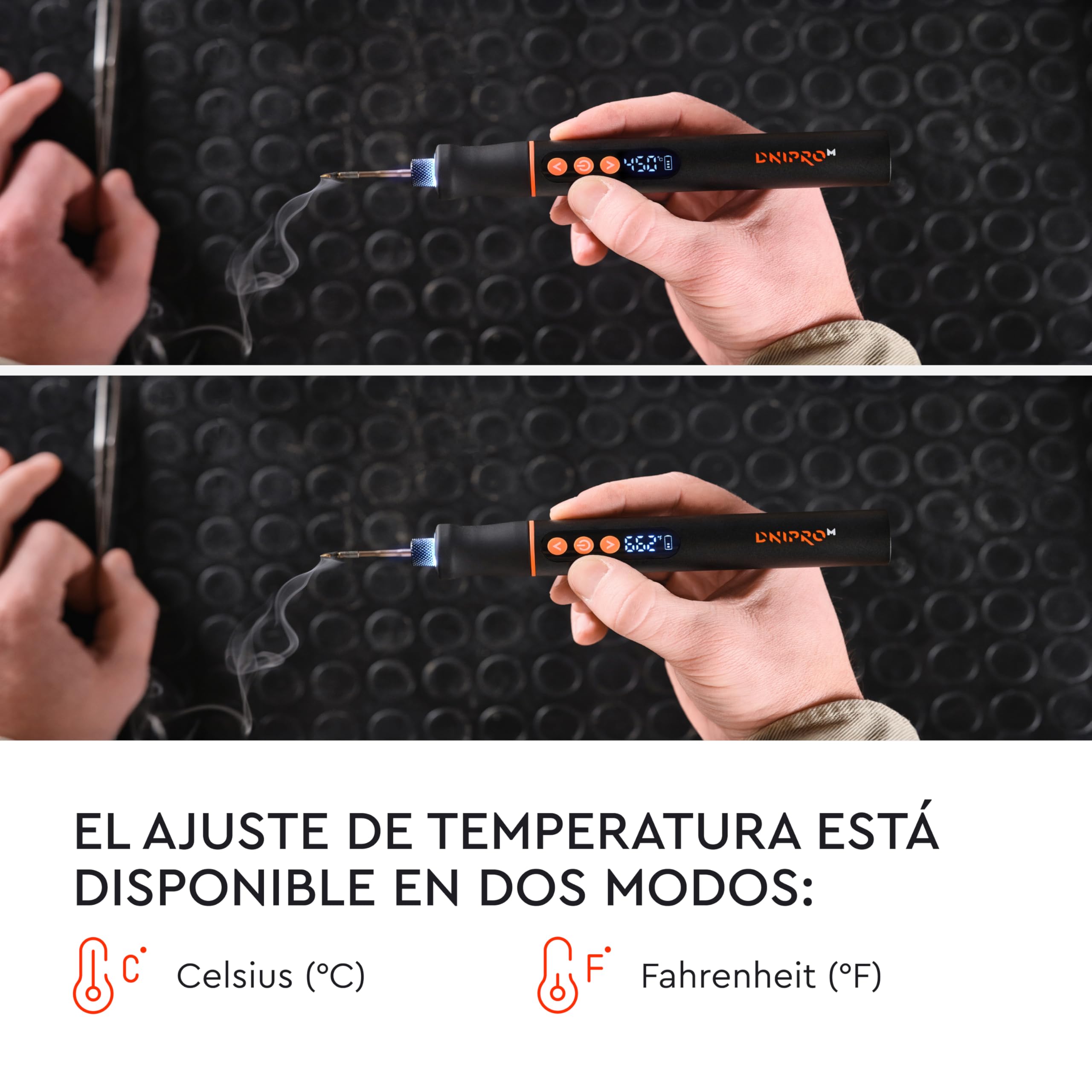 Soldador de Estaño Inalámbrico USB-C, 200-450°C, Calentamiento en 30s, Batería 2600mAh, Display LED, Soldador de Precisión para Electrónica, Kit Completo, CSI-36