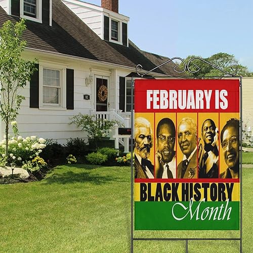 Miniatura 4 de Bandera de jardín del mes de la historia negra, banderas de arpillera de doble cara, 28 x 40 pulgadas, decoración de bandera de patio para