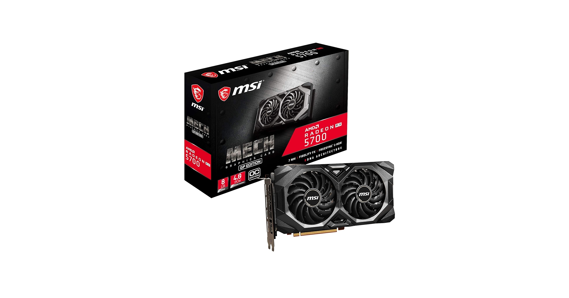 （ジャンク）MSI RADEON RX 5700 XT 8G GDDR6 MSI Radeon RX 5700 XT Gaming X GPU, 8GB, High-Fidelity