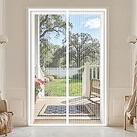 Vista 9 de Pantalla magnética para puerta de 32 x 80 pulgadas, tamaño de la pantalla 34 x 81 pulgadas, manos libres autosellante, marco completo de cinta