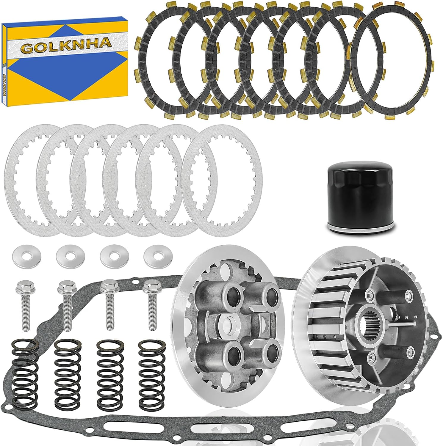 Clutch Kit & Friction Steel Plate & Outer Pressure Center Inner Hub for Suzuki Boulevard C50/C50T/M50/M50B/S50 Boss Intruder Volusia 800 VL800 VL800Z Limited 2001-2024