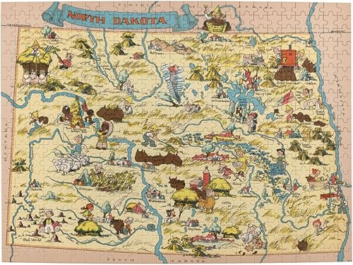 Rompecabezas de madera de 500 piezas de Dakota del Norte, desafiante del estado de EE. UU., regalo para adultos, novio, novia