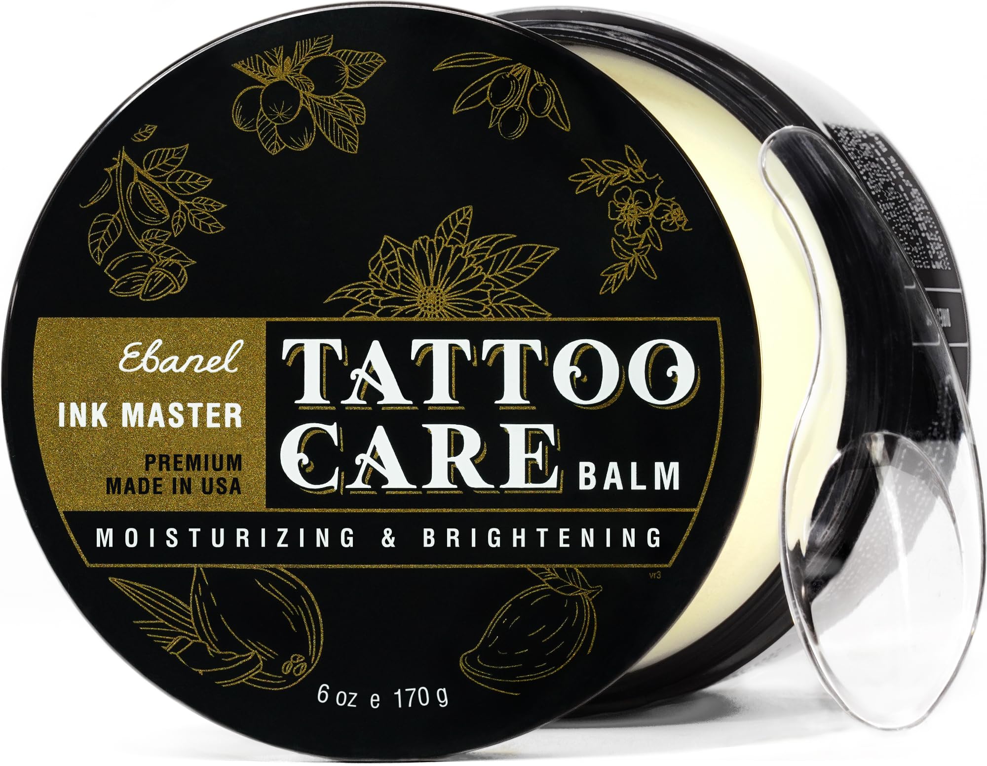 - Ebanel Tattoo Balm 6oz, Premium Tattoo Aftercare Cream Brightener Ink Color Enhancing Butter Moisturizer with Herbal Essences and Essential Oils, All-Stage Tattoos Ointment After Care Kit Supplies