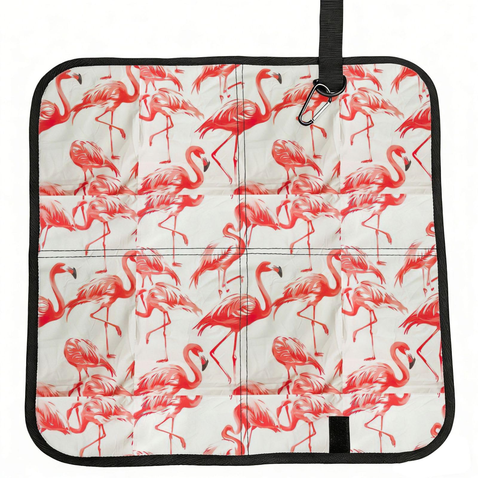 KAPPTYY Flamingos on white Printed Bleacher Seat Cushion PE Foam Filling, Foldable Sitting Pad for Concert Stadium Events