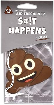 Elektroplate Poop Smiley Face Automotive Air Fresheners for Vehicles | New Car Scent 6-Pack | Made in the USA