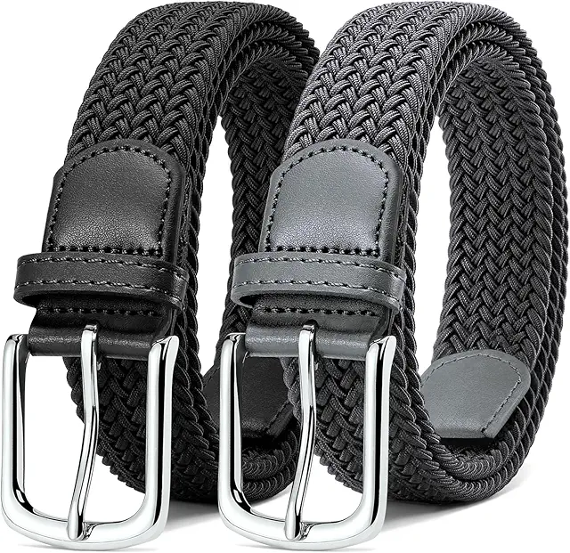 2-Piece Fabric & Elastic Braided Belts for Men and Women - Broek Riem Heren