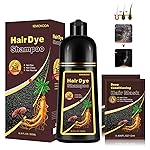 Fvquhvo Instant Black Hair Shampoo, Hair Color Shampoo for Gray Hair, Black Hair Dye Shampoo 3 in 1, Shampoo Hair Dye & Champu Para Canas, Colors in Minutes, Easy to Use, 16.90 Fl Oz