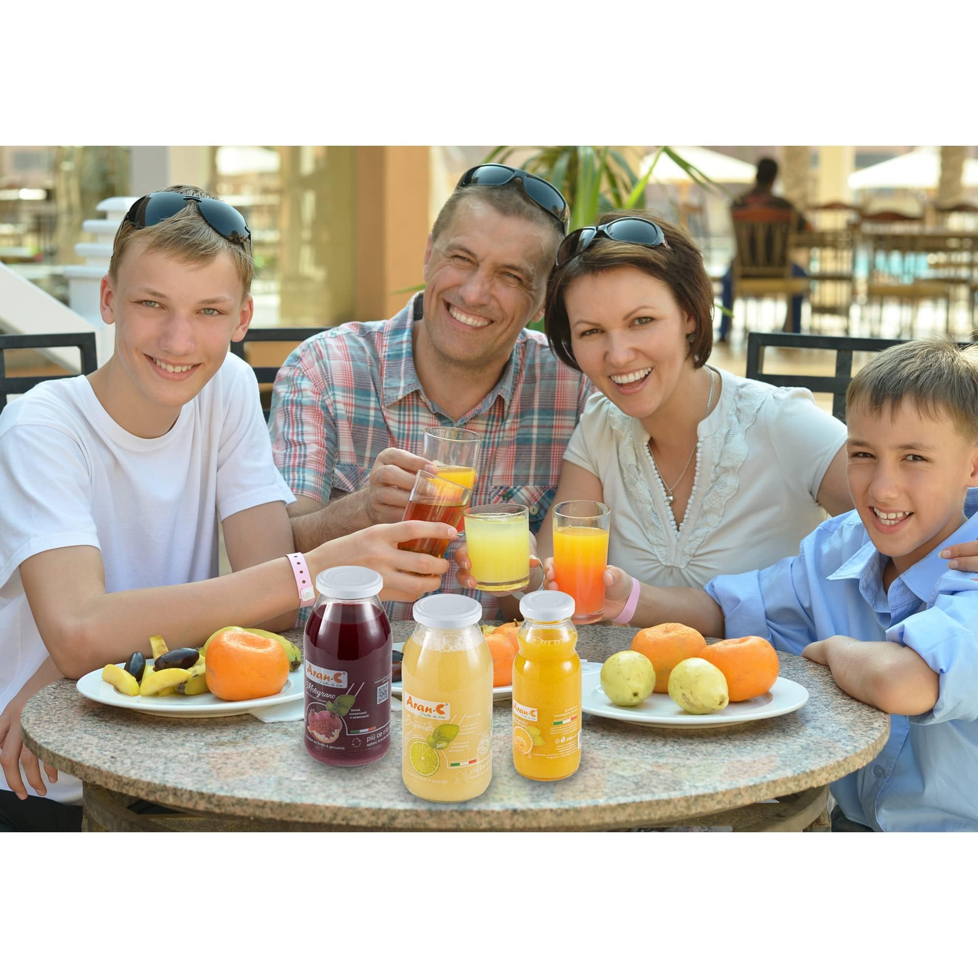 Aran-C – Succo di Bergamotto di Calabria 100% Biologico, Spremuto a Freddo, Ricco di Antiossidanti, Senza Zuccheri Aggiunti – Confezione 12x200ml in Vetro