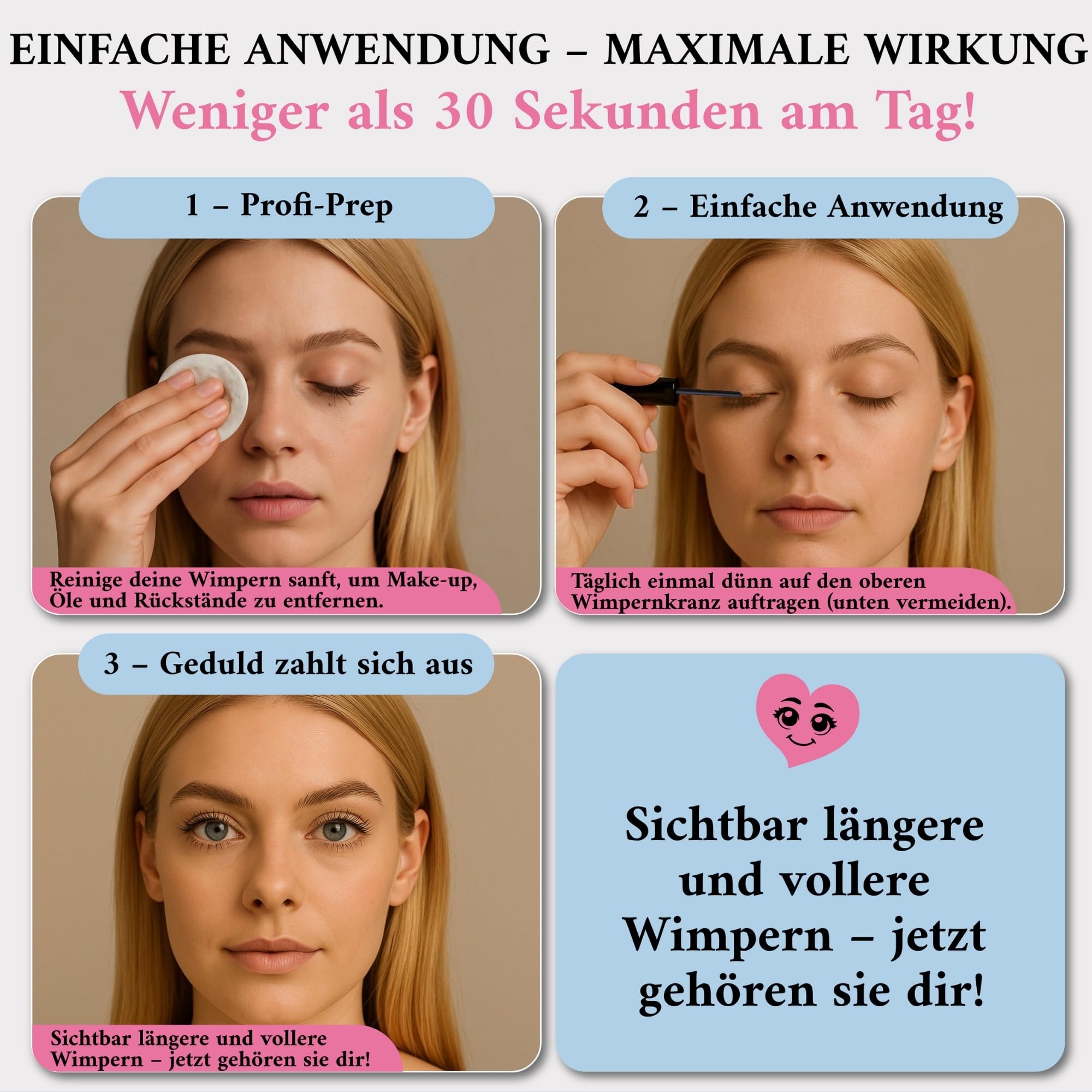 Superlative Lash Wimpernserum & Augenbrauen Serum für besseres Wachstum von Wimpern & Brauen - Testsieger - 3 ml (Wimpernserum)