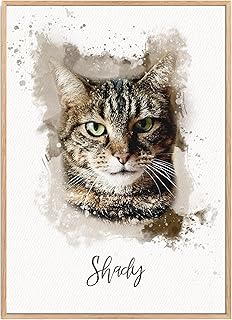 Made by Mika Ltd Custom Watercolor Effect Pet Portrait Wall 