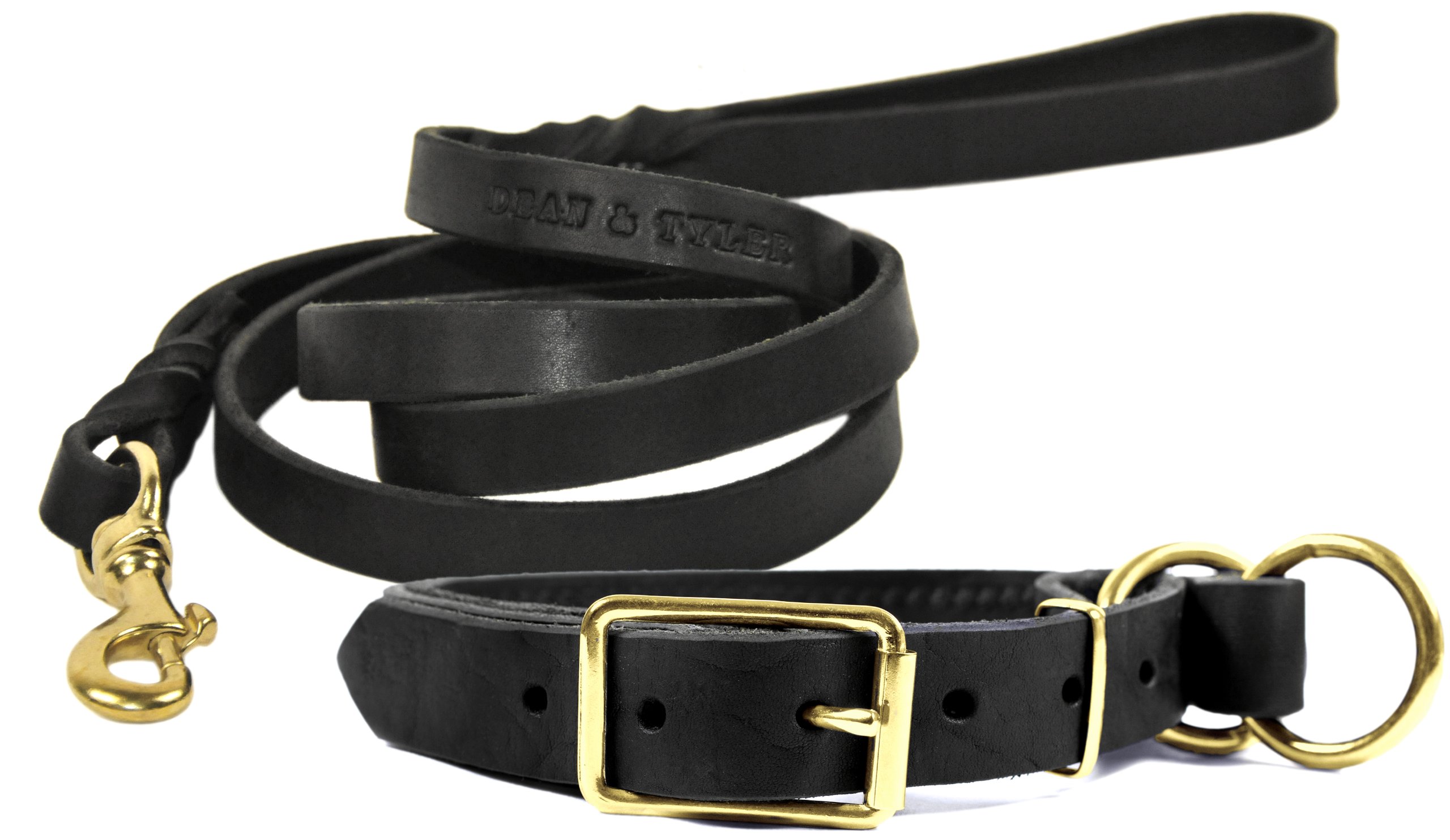 Collier laiton 50,8 cm et laisse assortie 1,8 m noir Dean et Tyler pour grand chien