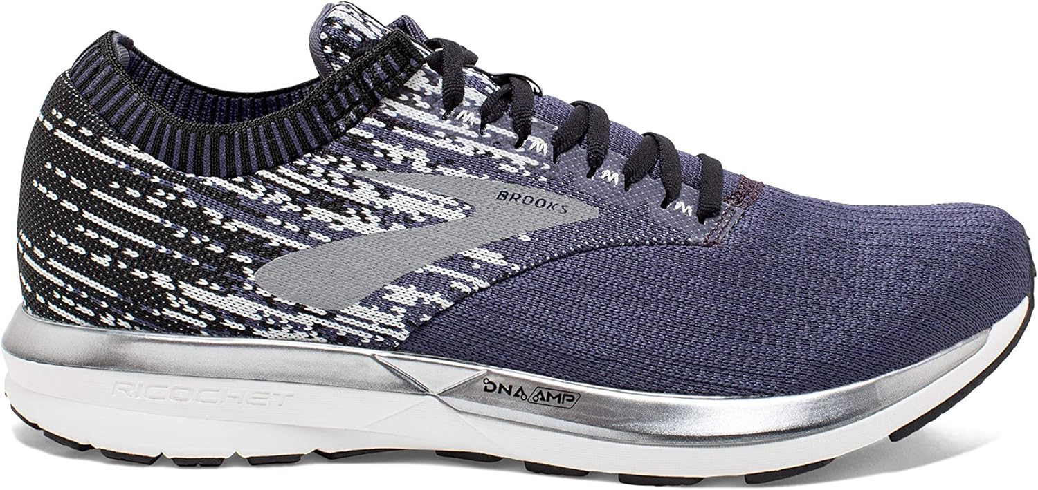 Brooks Mens Ricochet Running Shoe 9 Greystone/Grey/Navy