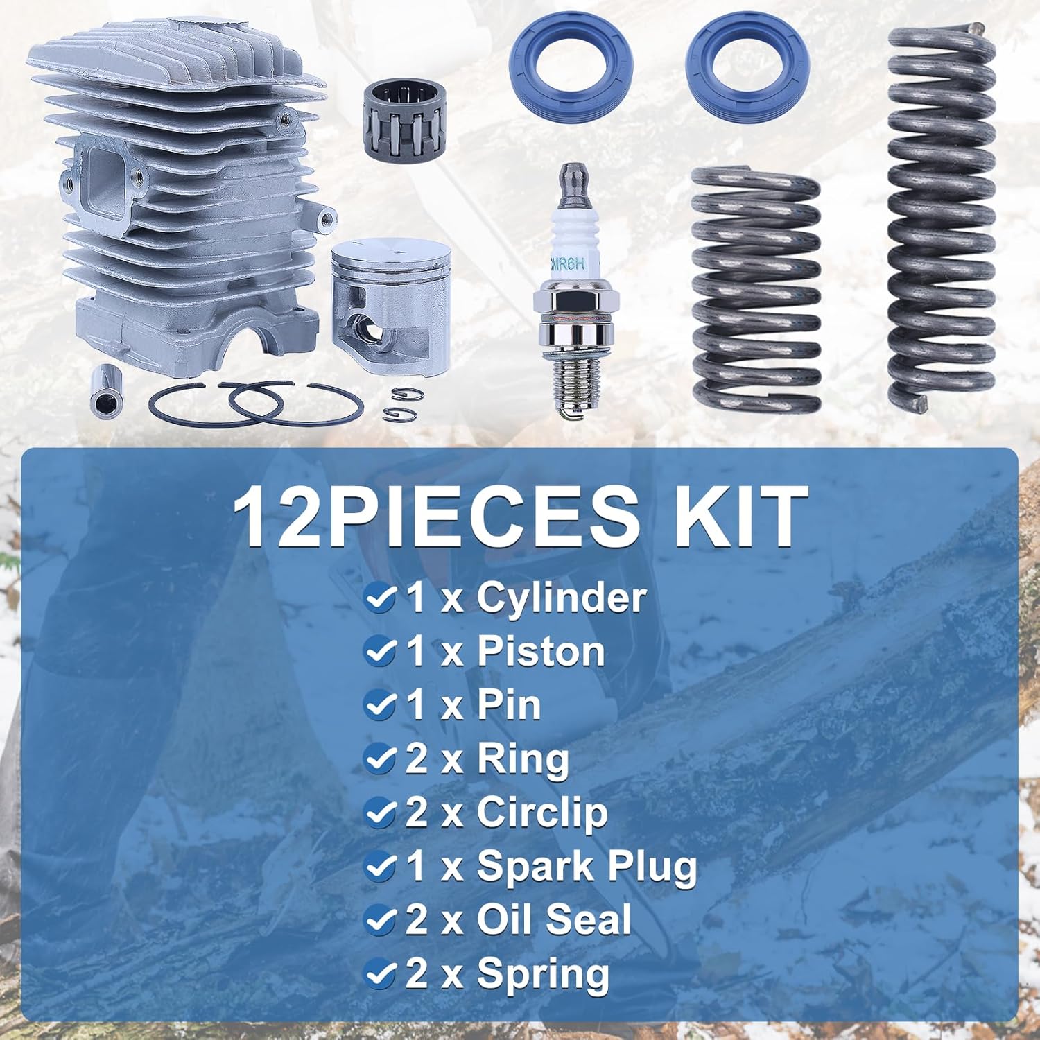 AUMEL 40mm Cylinder Piston Kit For Stihl MS211 MS 211C MS181C Chainsaw 1139 020 1202