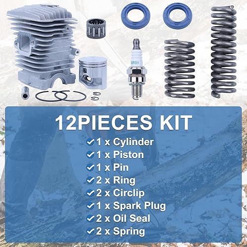 Miniatura 3 de AUMEL Kit de pistón de cilindro de 1.575 in para motosierra Stihl MS211 MS 211C MS181C 1139 020 1202