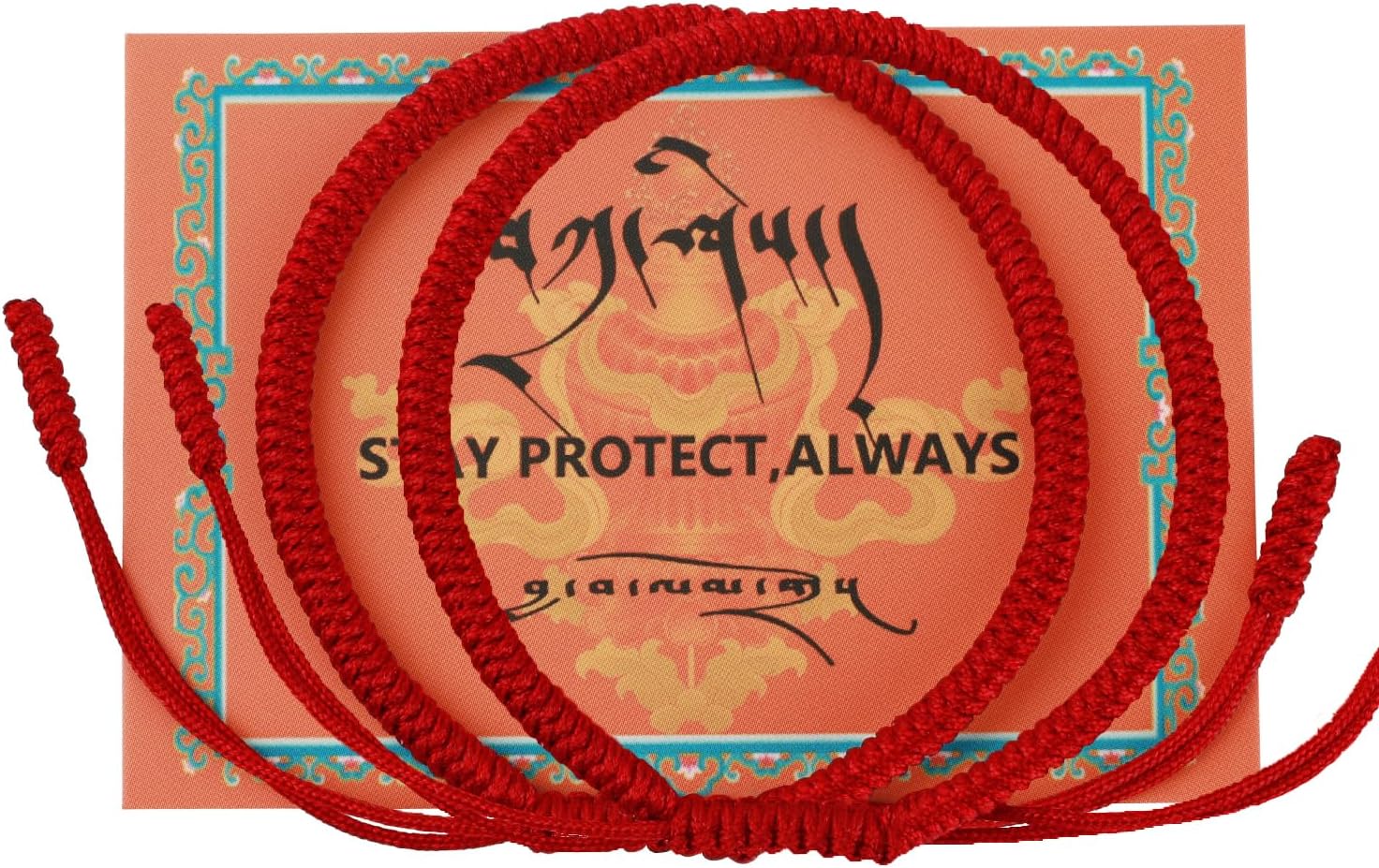 Authentic blessed Tibetan monks handmade Dorje Knot protection bracelet for women and men with a talisman
