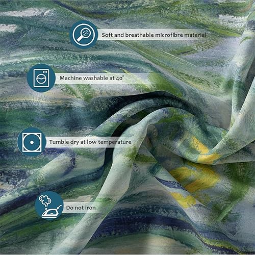 Miniatura 5 de Claude Monet Funda nórdica Planta Flores amarillas Juego de cama 3 piezas Funda de edredón transpirable Ultra Suave (1 funda nórdica + 2 fundas de