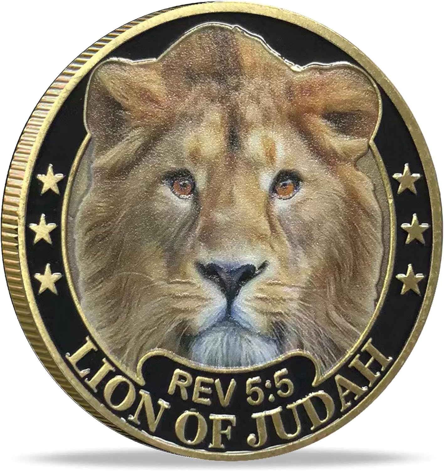 Lion of Judah Christian Challenge Coin – Be Strong and Courageous Bible Verses Pocket Token