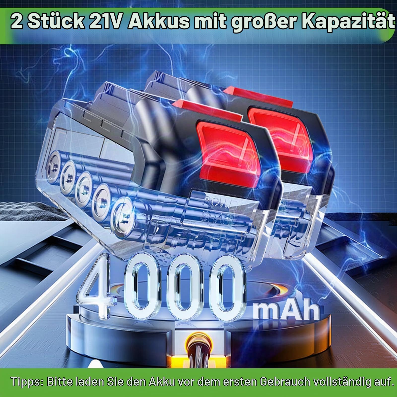 Rasentrimmer mit Akku, 5 In 1 Akku Rasentrimmer für Makita Akkus mit 5 Klingentypen, 21V Freischneider Akku, Teleskopierbar, 90° Drehung für Garden Trimmen,Grün