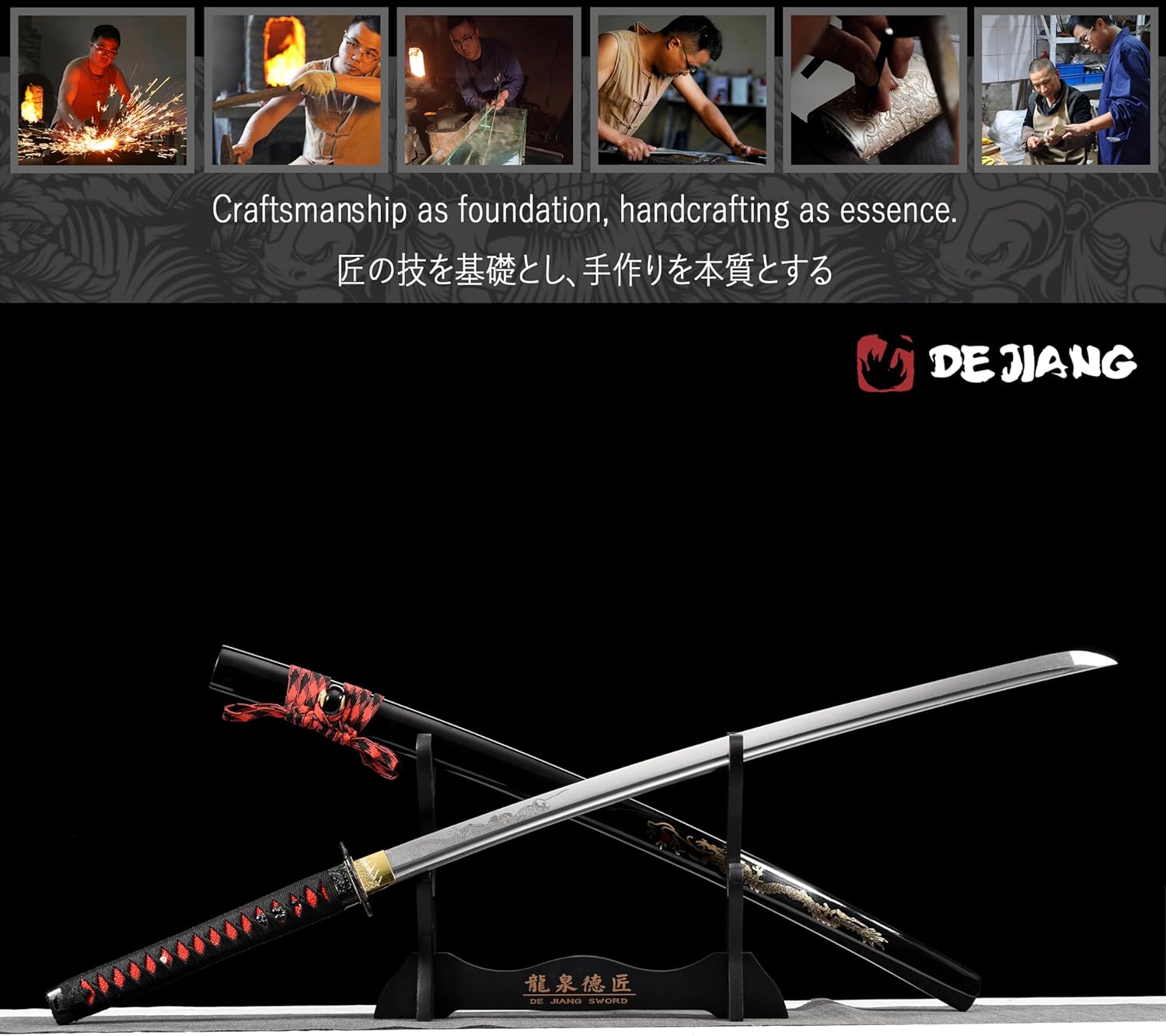 Katana Real Samurai Sword, Handmade Japanese Swords Full Tang 1060 1090 T10 Carbon Steel, for Training, Collecting, Dojo, Lovers of Japanese Culture etc. - Image 2