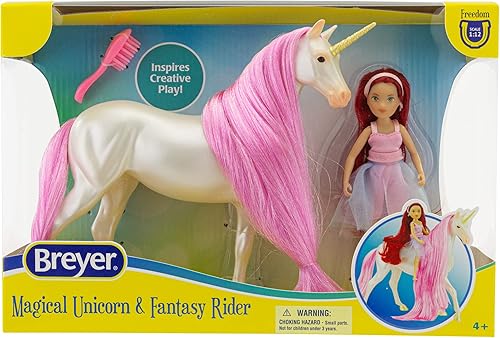 Miniatura 3 de Breyer Juego de unicornio y jinete de la serie Horses Freedom  Sky & Meadow  Juego de caballo de fantasía y jinete  Juguete de caballo  9.75