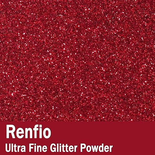 Miniatura 110 de Renfio Polvo ultra fino de purpurina rojo vino oscuro, 2.11 onzas (2.12 oz), copos de PET, manualidades, lentejuelas, decoración de slime, seguro