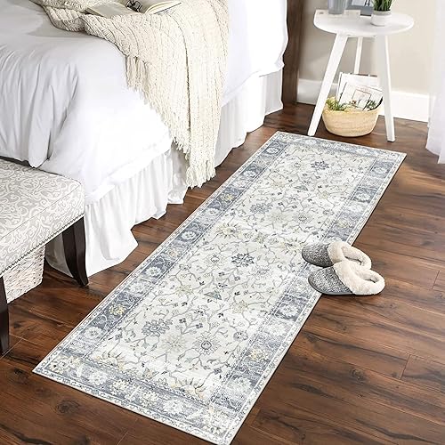 Vista 4 de Alfombra bohemia de 1 pies 8 pulgadas x 5 pies, lavable, antideslizante, alfombra suave para interiores para cocina, lavandería, dormitorio, estilo 6