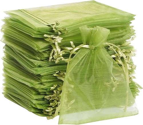 100 bolsas de organza  Bolsa de satén con cordón para el día de la madre, día de San Valentín, Halloween, boda, recuerdos de fiesta y joyas, 3.54 x
