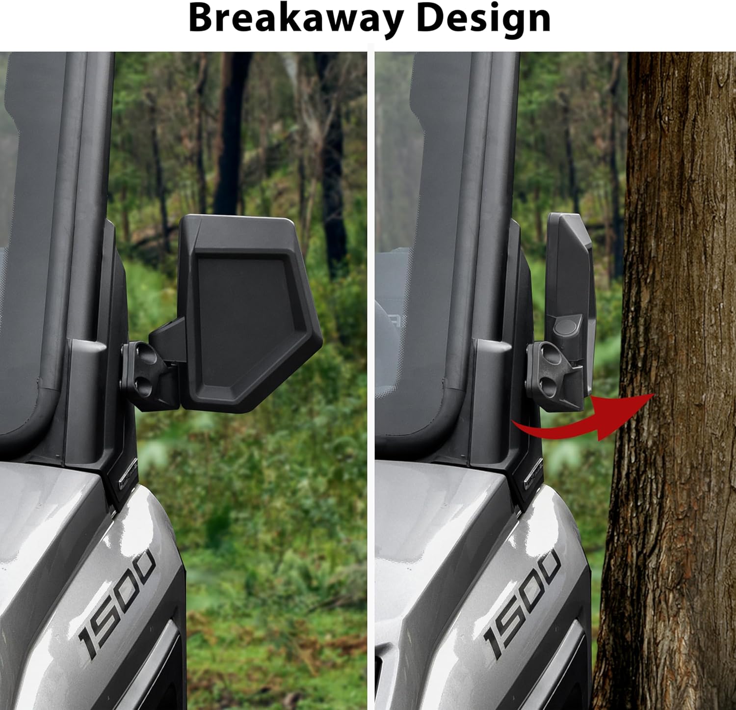 SAUTVS Adjustable Side Mirrors for Ranger XD 1500 2024, Wide Foldable A-Pillar-Mounted Side Rearview Mirror ROPS-Mounted Mirror for Polaris Ranger XD 1500/Crew 2024 Accessories, 2PCS, Replace# 2889099