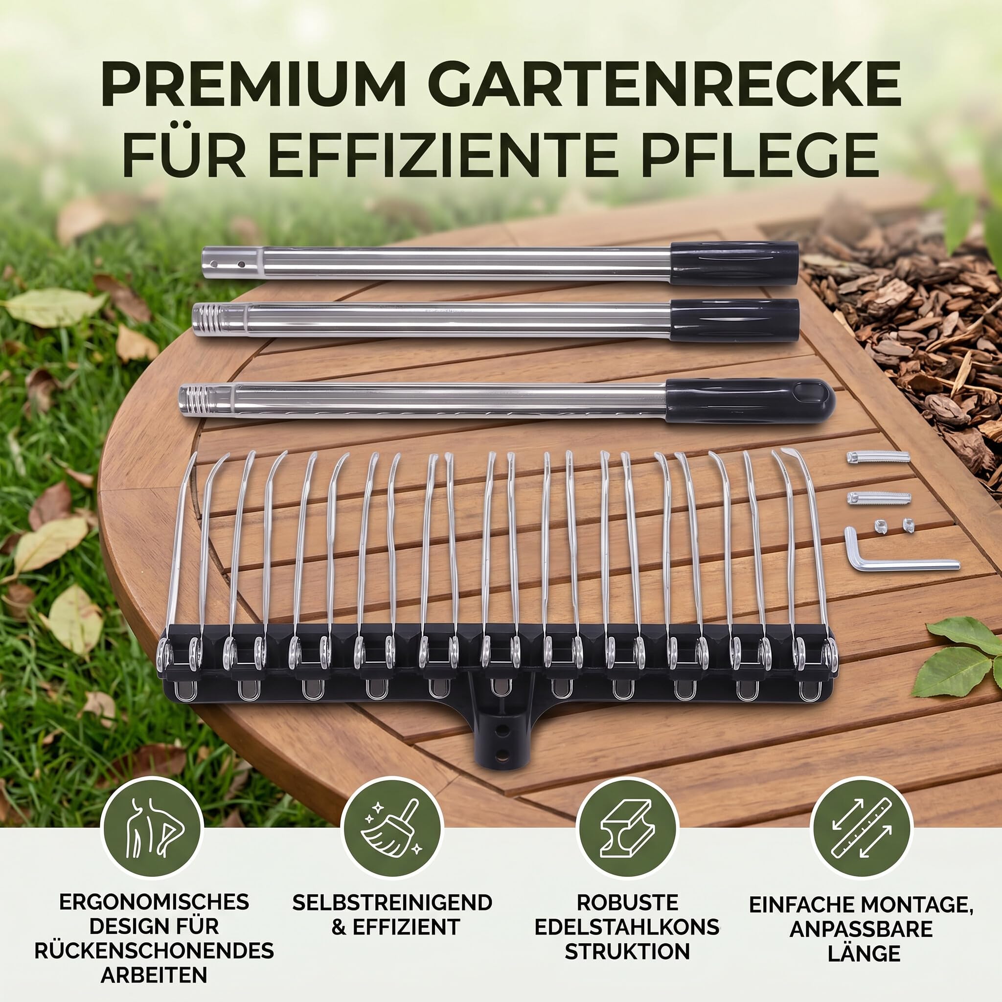 41,5cm Federzinken-Rechen, aufrechtes Harken