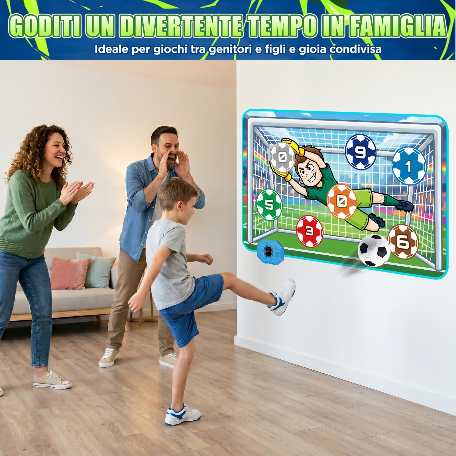 MOMUSE Tappeto Gioco da Calcio, Giocattolo Calcio Punteggio Elettronico