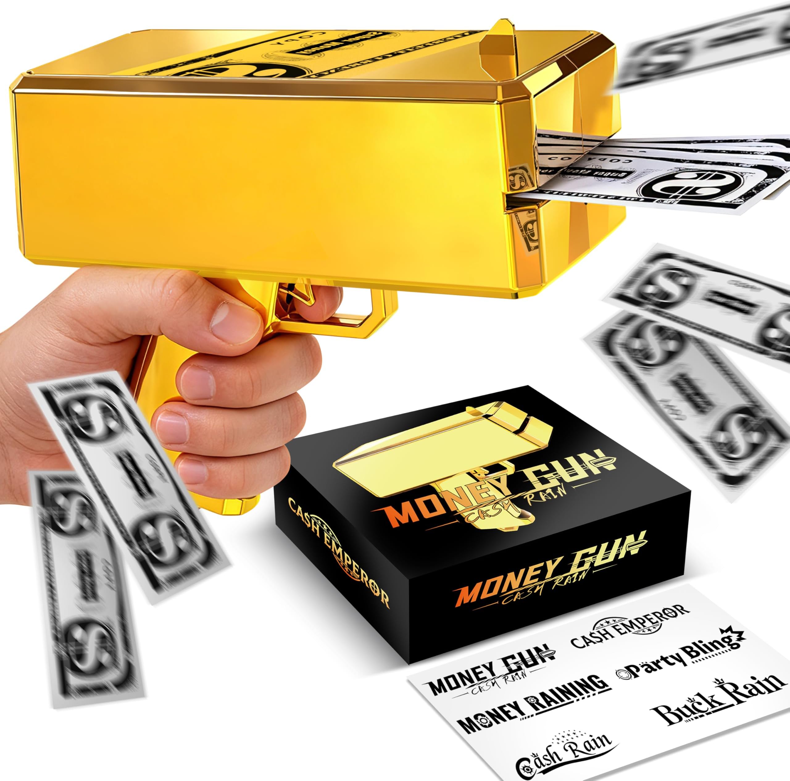 Sopu Make it Rain Money Gun Paper Playing Spary Prop Cash Gun Party Supplies (Metallic Gold)