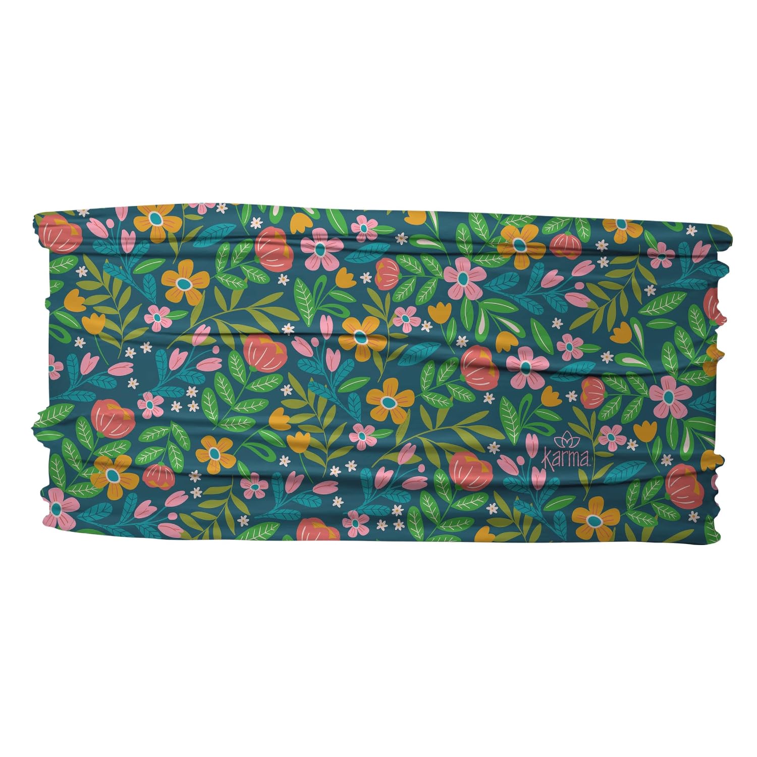 Karma, Thin Headband for Women, Fabric Headband and Stretchy Hair Scarf, Blue Meadow