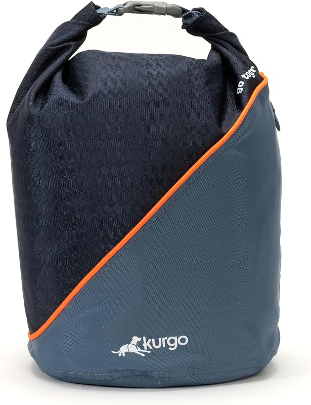 Kibble Carrier - Portable Kibble Carrier - Compact Travel Storage - Dog Food Dry Bag - Camping Dog Storage - 5 lb Capacity - Navy