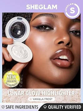 SHEGLAM Lunar Glow Multichrome Glitter Shimmer Highlighter Face Eye & Body Illuminator, Silky Creamy Formula-Vanilla Frost